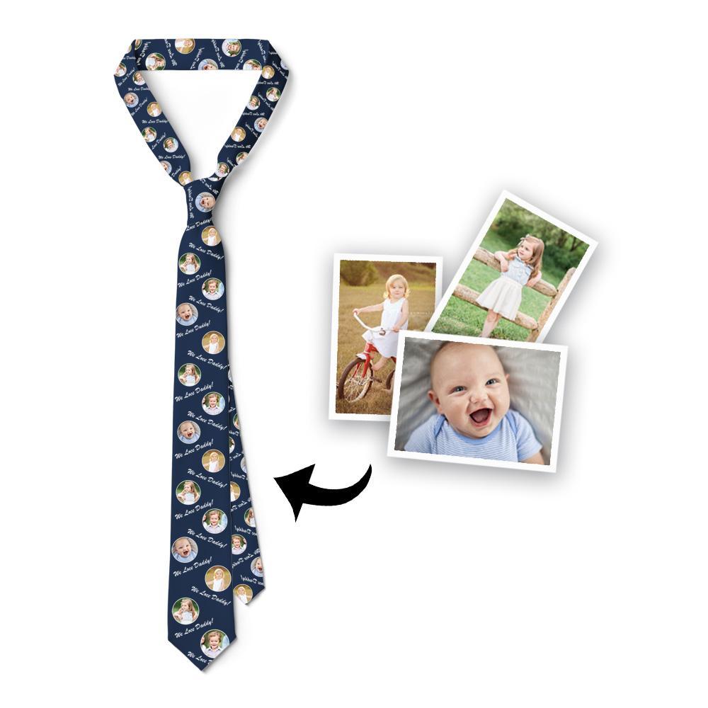 Gift For Father Custom Photo On Necktie We Love Dad - MyFaceBoxer