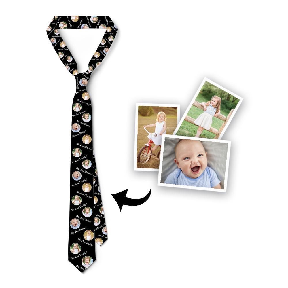 Gift For Father Custom Photo On Necktie We Love Dad - MyFaceBoxer
