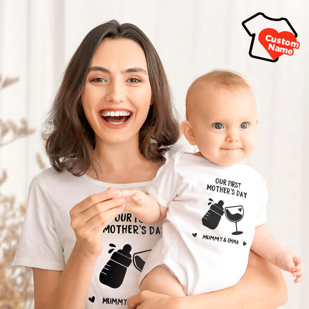 Personalized Name Our First Mother's Day Together 2022 Matching Outfit Mother's Day Gift - MyFaceBoxer