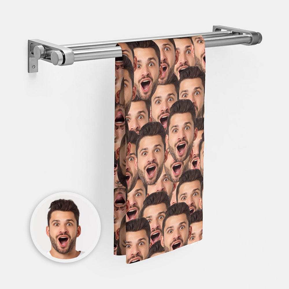 Custom Hand Towel With Face Gifts for Him All Print Bathroom Gifts - MyFaceBoxer