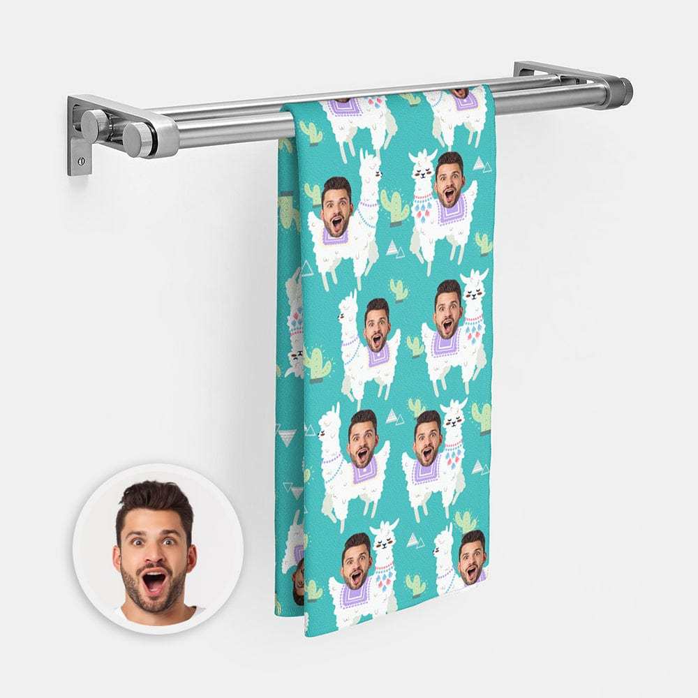 Custom Hand Towel With Faces Personalized Photo Towel Funny Gifts for Friends Sheep - MyFaceBoxer