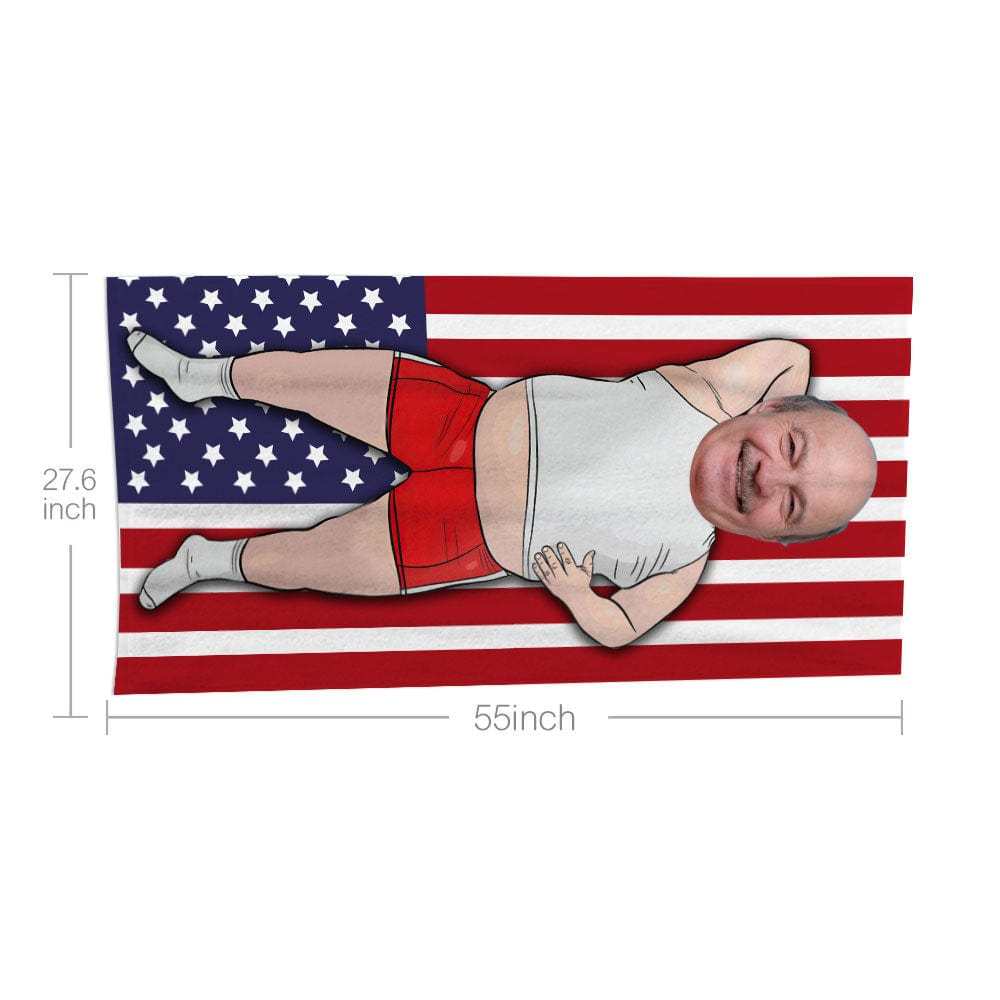 Custom Face Beach Towel Personalized Plus Size Man Style Beach Towel Funny Gift for Summer - MyFaceBoxer