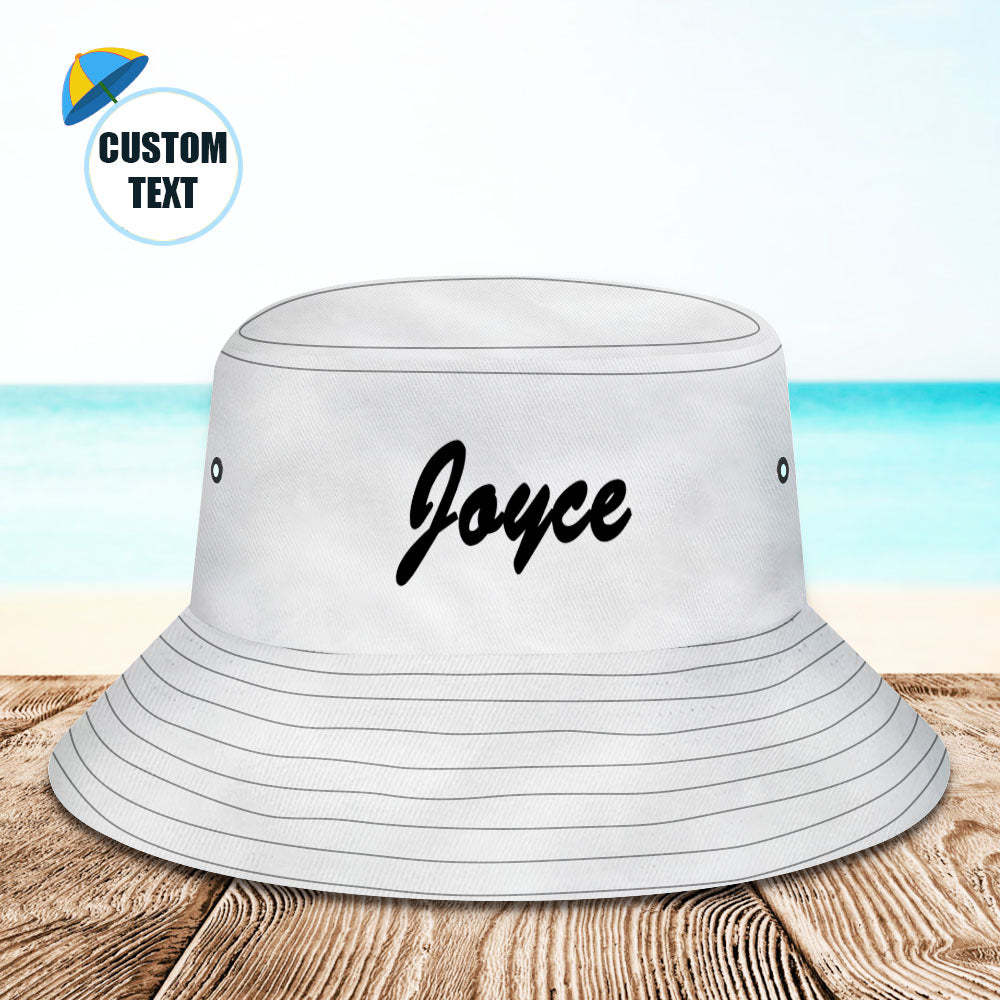 Custom Bucket Hat Unisex Bucket Hat with Text Personalize Wide Brim Outdoor Summer Cap Hiking Beach Sports Hats Gift for Lover Blue - MyFaceBoxer