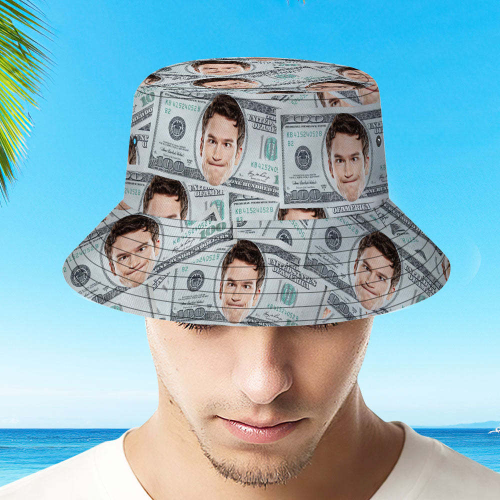 Custom Your Photo Face And Pet Summer Bucket Hat Fisherman Hat - Dollar - MyFaceBoxer