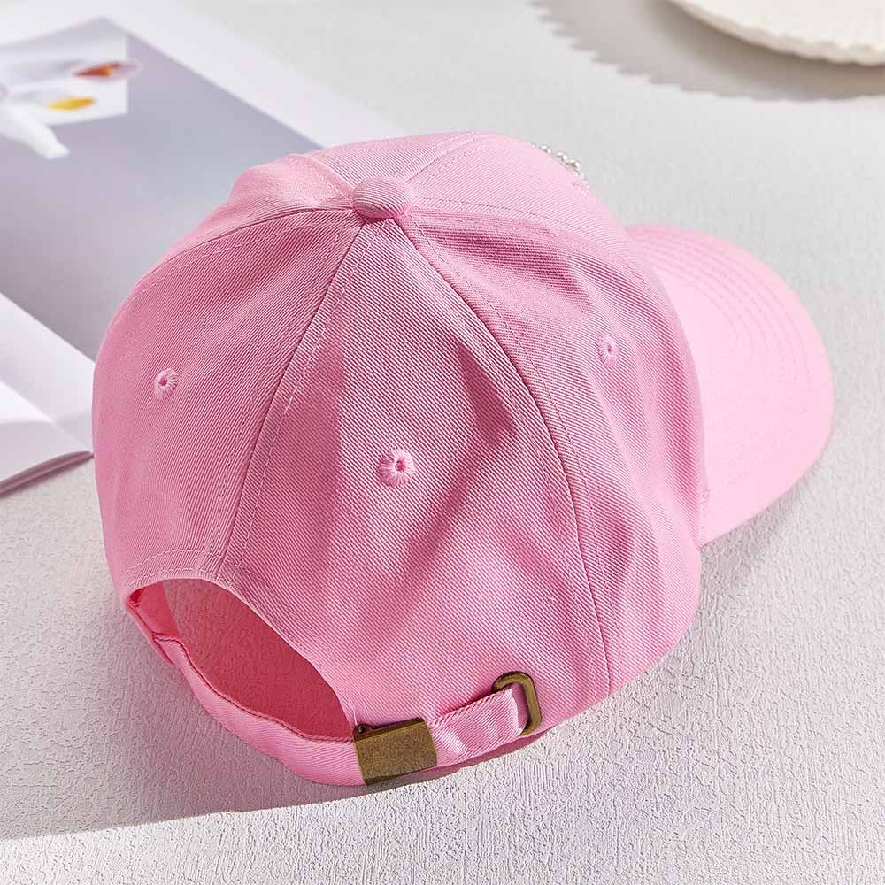 Custom Pearl Letter Baseball Cap Personalized Name Fashion Sun Cap Summer Gift for Her - MyFaceBoxer
