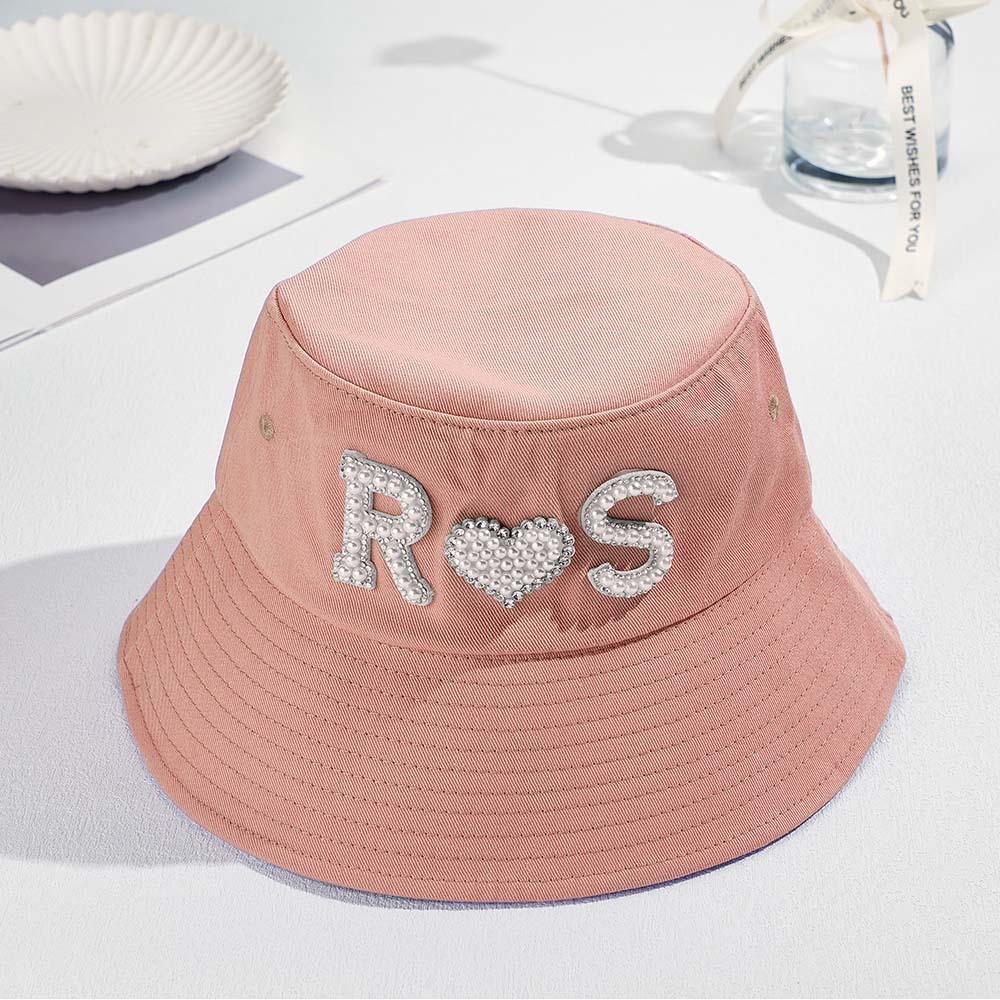 Custom Pearl Bucket Hat Personalized Letter Fashion Bucket Hat Summer Gift for Her - MyFaceBoxer