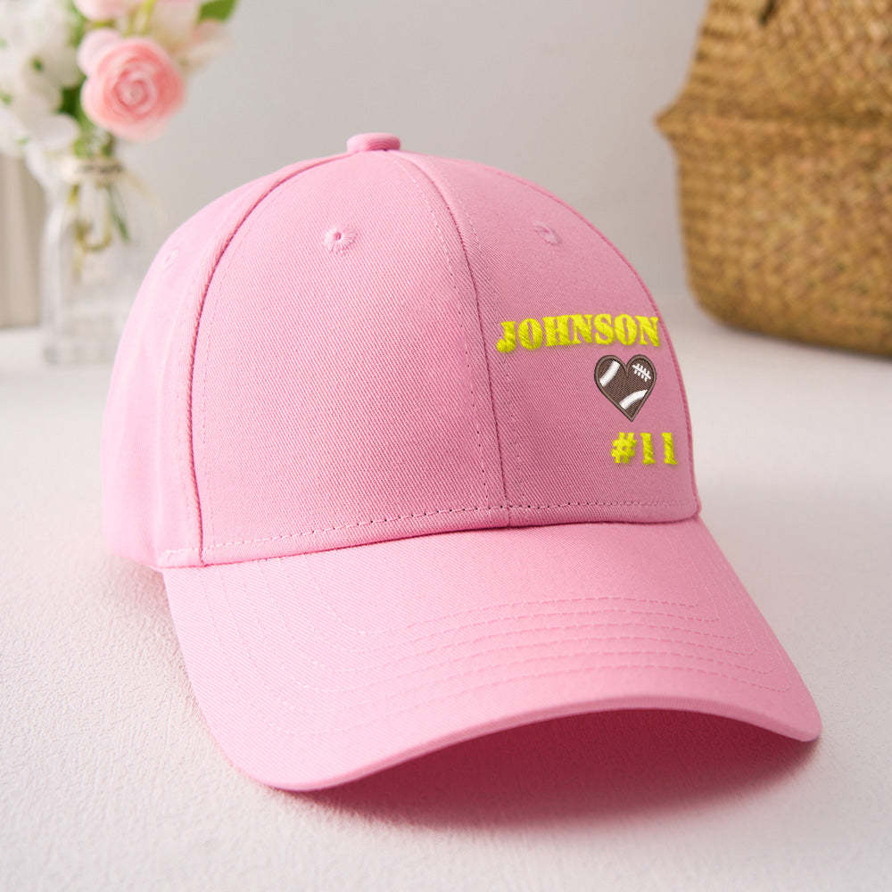 Personalized Football Team Caps Baseball Hats Game Day Gift Idea for Teammates and Sports Fans - MyFaceBoxer