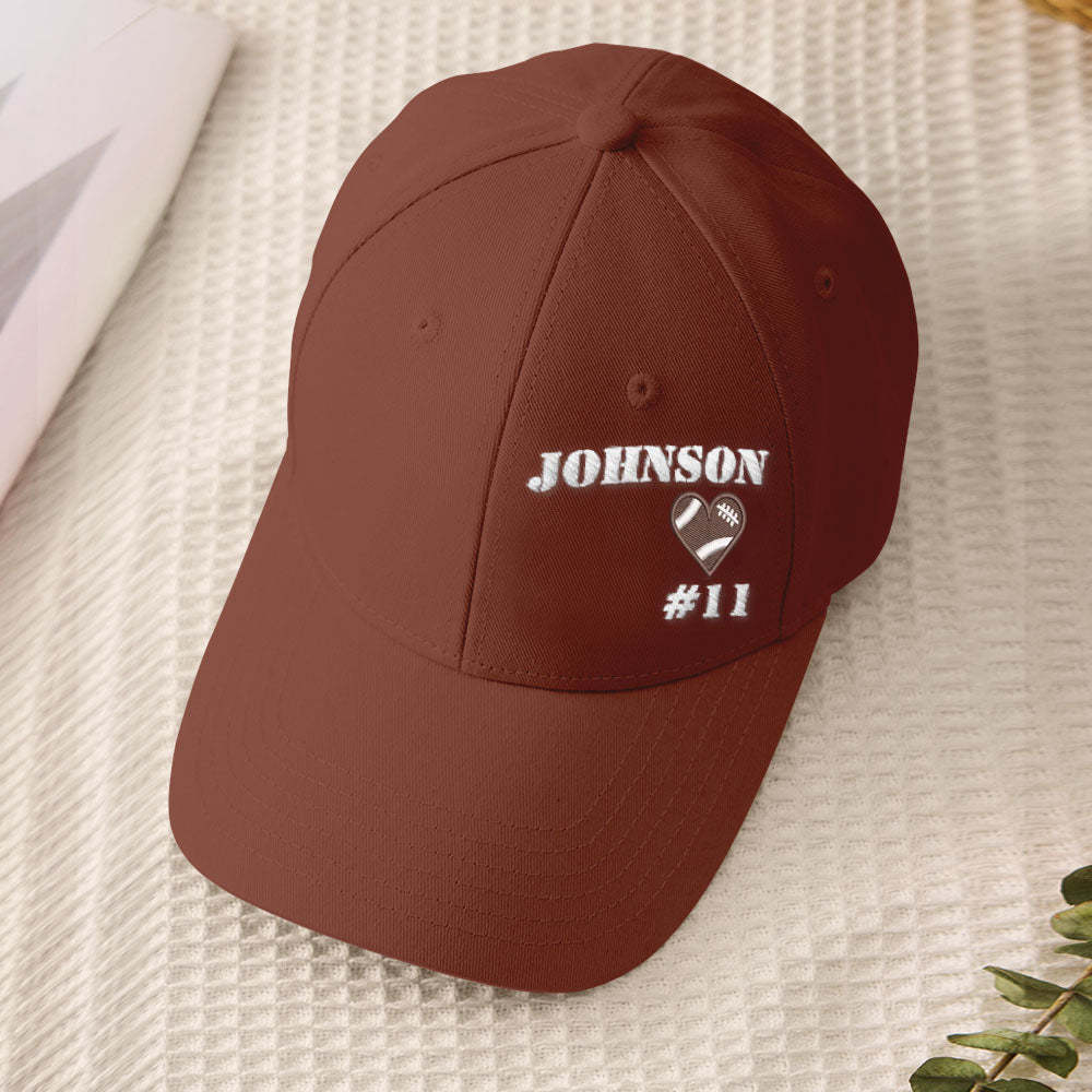 Personalized Football Team Caps Baseball Hats Game Day Gift Idea for Teammates and Sports Fans - MyFaceBoxer