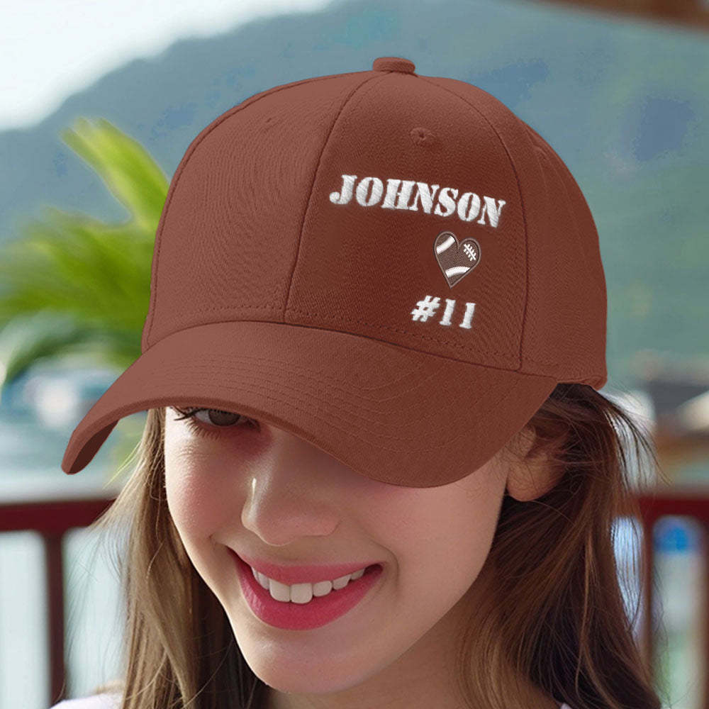 Personalized Football Team Caps Baseball Hats Game Day Gift Idea for Teammates and Sports Fans - MyFaceBoxer