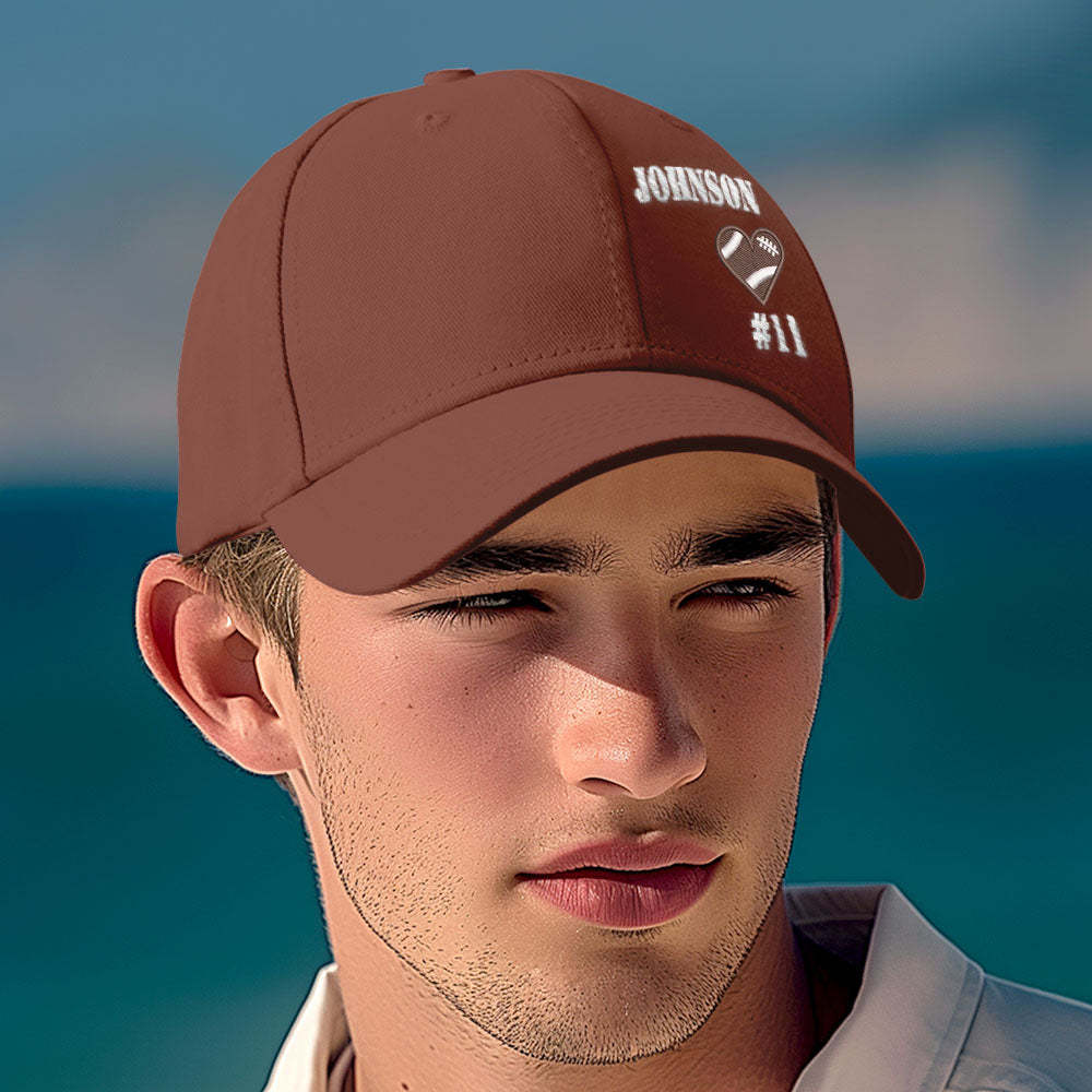 Personalized Football Team Caps Baseball Hats Game Day Gift Idea for Teammates and Sports Fans - MyFaceBoxer
