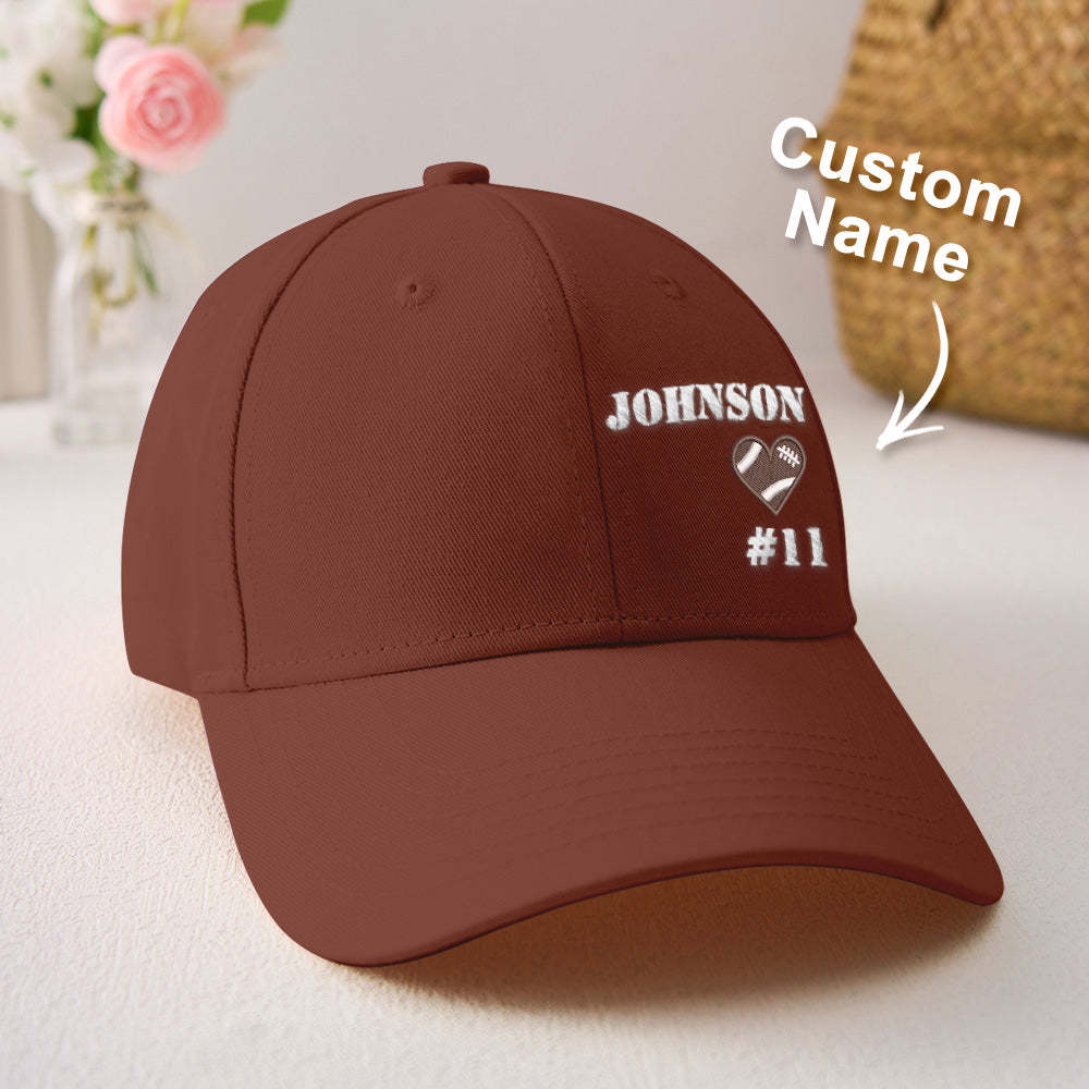 Personalized Football Team Caps Baseball Hats Game Day Gift Idea for Teammates and Sports Fans - MyFaceBoxer