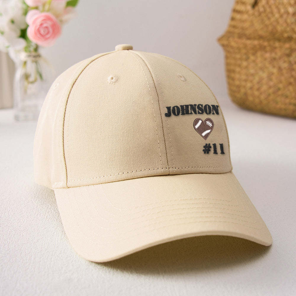 Personalized Football Team Caps Baseball Hats Game Day Gift Idea for Teammates and Sports Fans - MyFaceBoxer