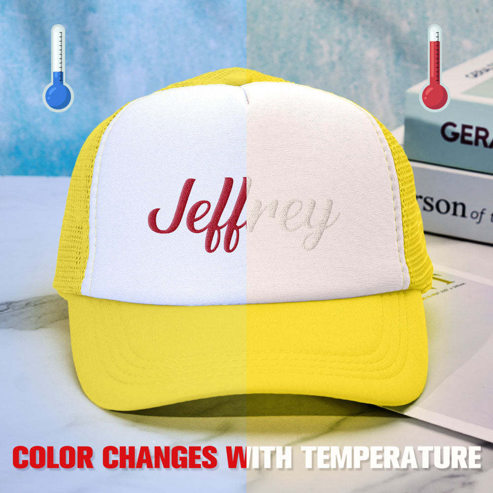Custom Puff Print Trucker Hat Personalized Temperature-sensitive Foam Trucker Caps - MyFaceBoxer