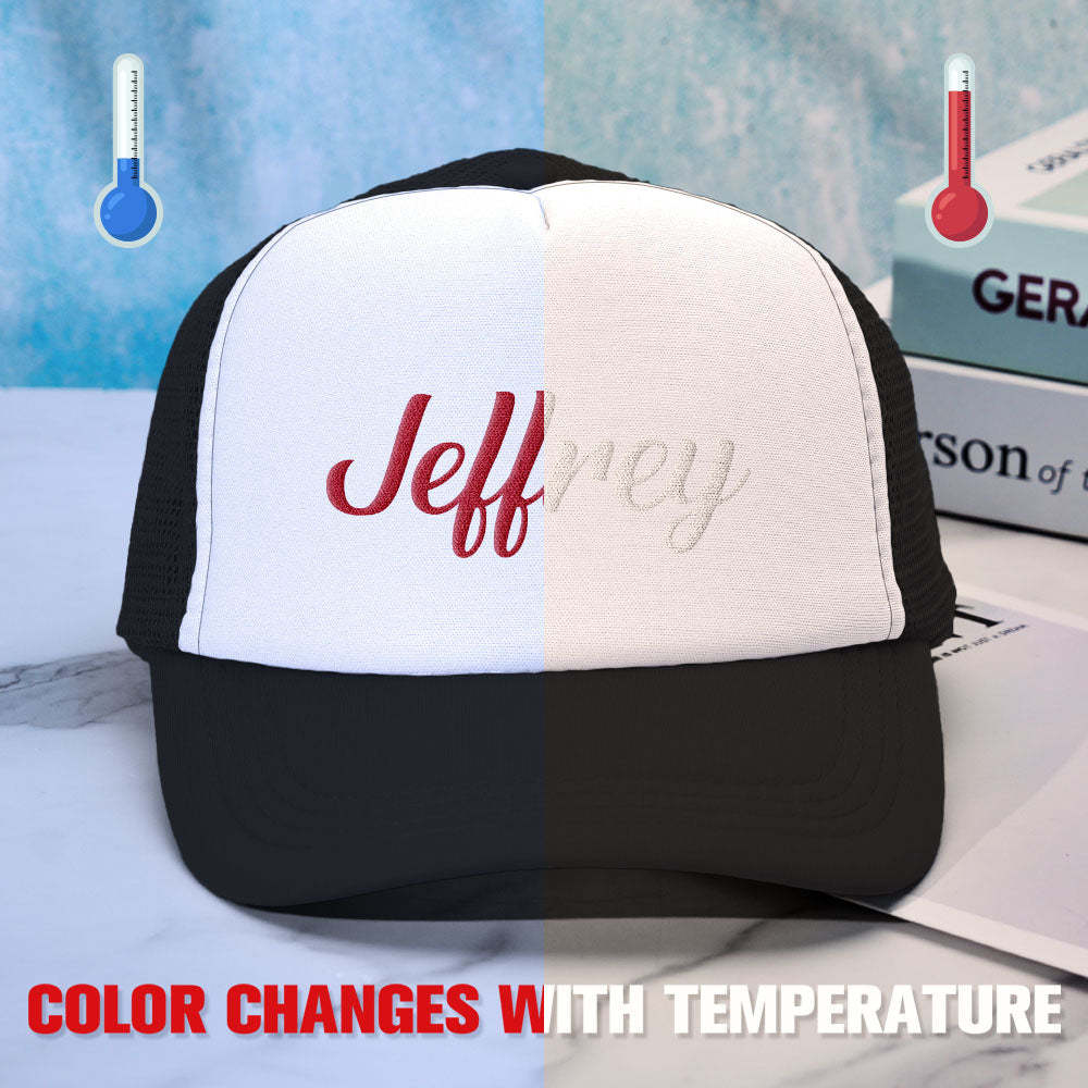 Custom Puff Print Trucker Hat Personalized Temperature-sensitive Foam Trucker Caps - MyFaceBoxer