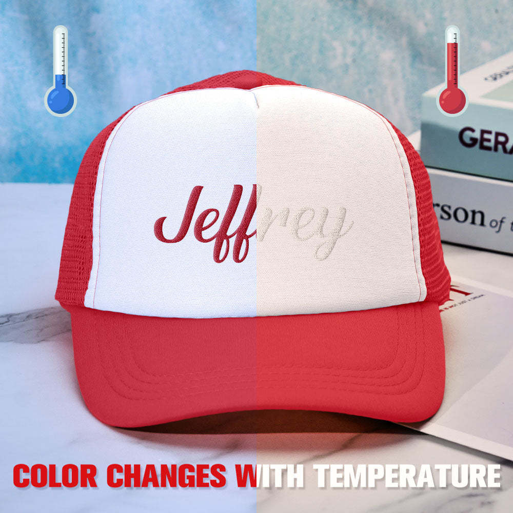 Custom Puff Print Trucker Hat Personalized Temperature-sensitive Foam Trucker Caps - MyFaceBoxer