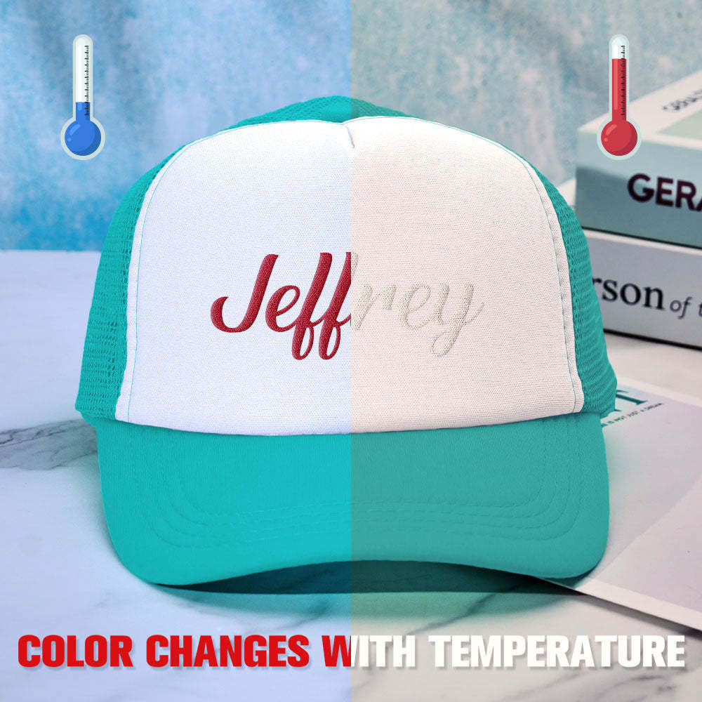 Custom Puff Print Trucker Hat Personalized Temperature-sensitive Foam Trucker Caps - MyFaceBoxer