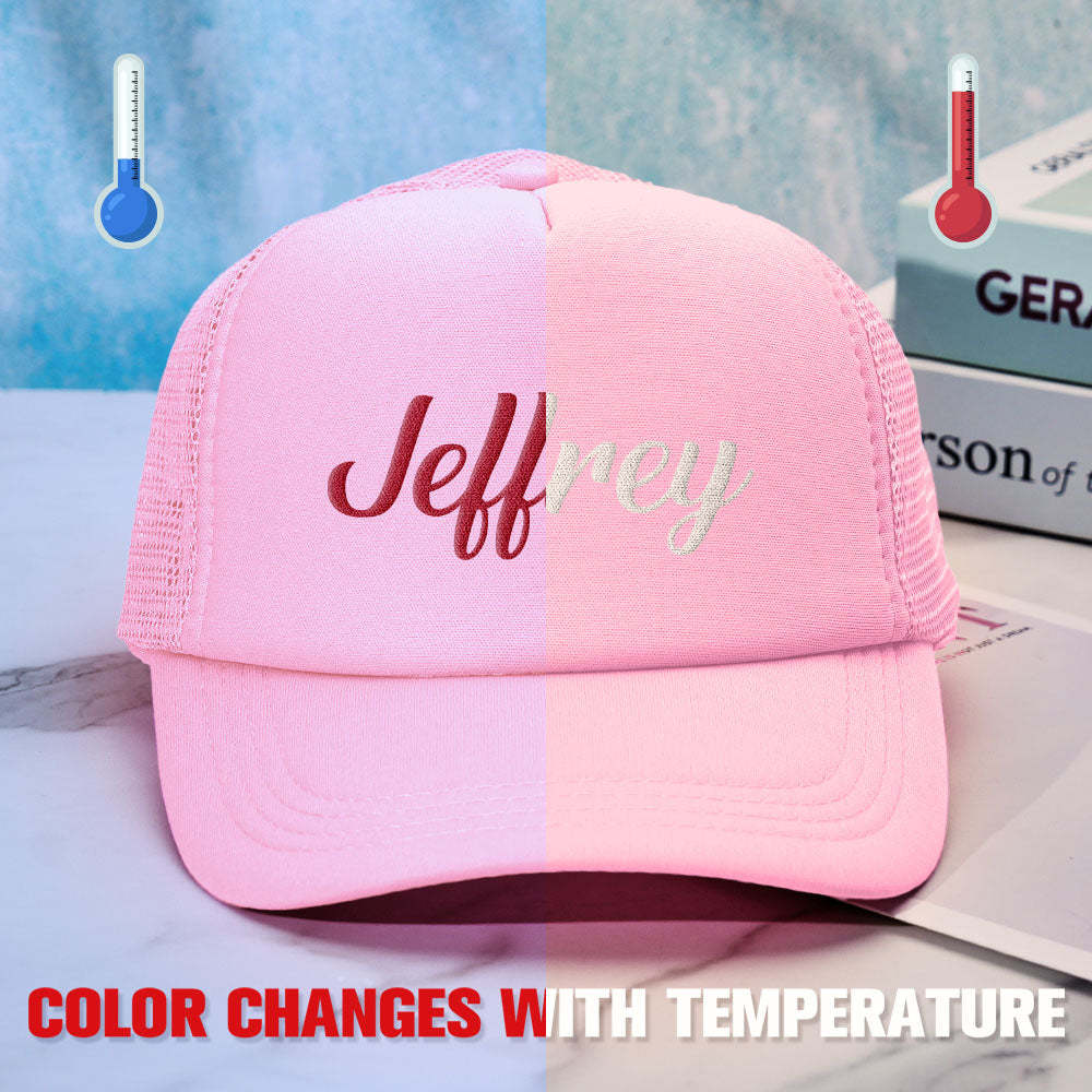 Custom Puff Print Trucker Hat Personalized Temperature-sensitive Foam Trucker Caps - MyFaceBoxer