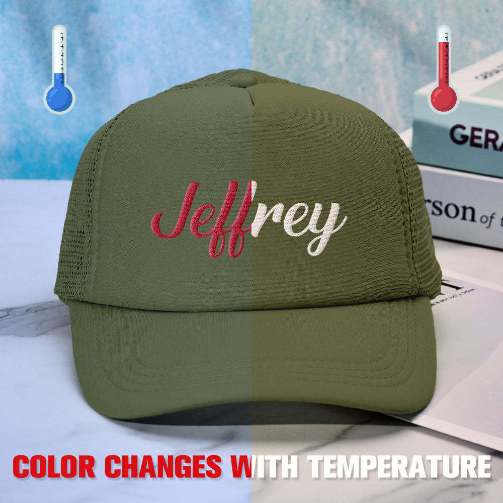 Custom Puff Print Trucker Hat Personalized Temperature-sensitive Foam Trucker Caps - MyFaceBoxer