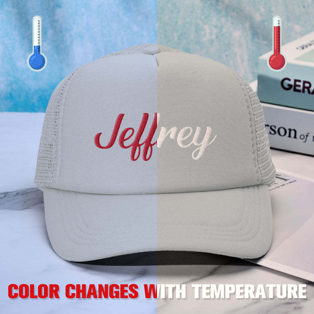 Custom Puff Print Trucker Hat Personalized Temperature-sensitive Foam Trucker Caps - MyFaceBoxer