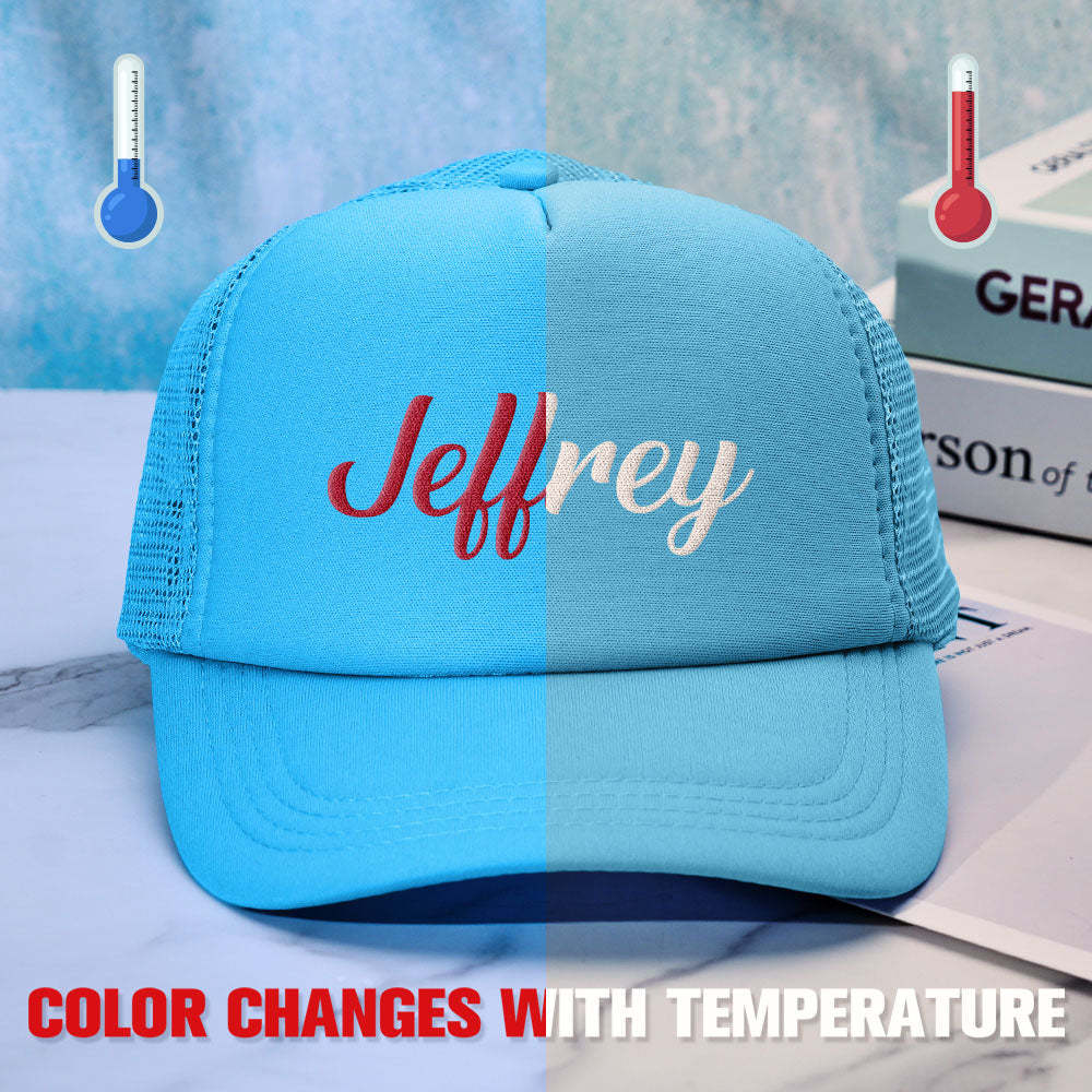 Custom Puff Print Trucker Hat Personalized Temperature-sensitive Foam Trucker Caps - MyFaceBoxer