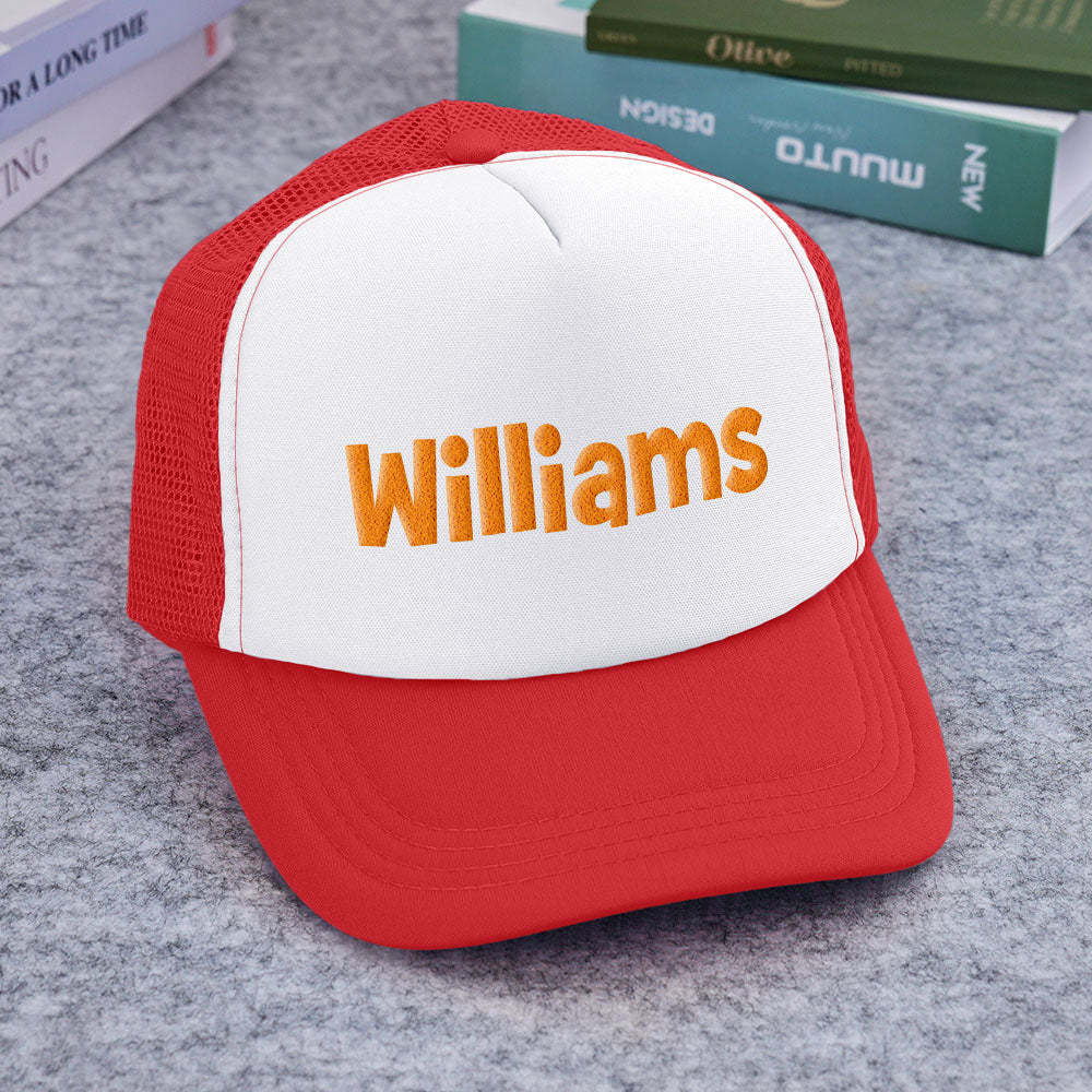 Custom Puff Print Trucker Hat Personalized Name Foam Trucker Caps for Adult - MyFaceBoxer