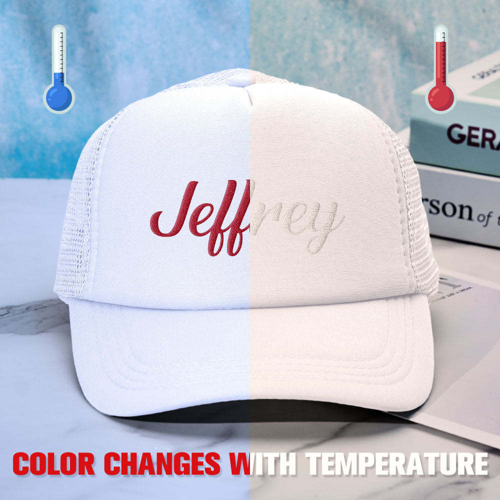 Custom Puff Print Trucker Hat Personalized Temperature-sensitive Foam Trucker Caps - MyFaceBoxer
