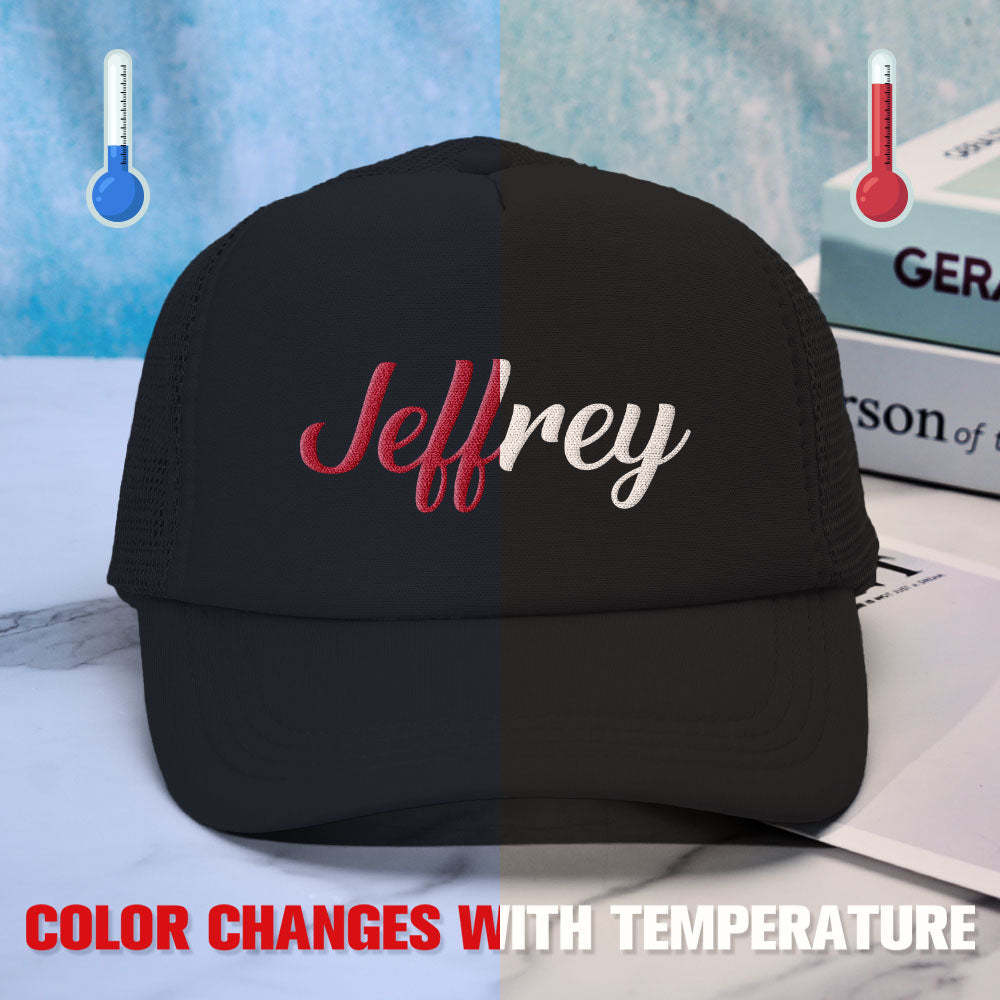 Custom Puff Print Trucker Hat Personalized Temperature-sensitive Foam Trucker Caps - MyFaceBoxer