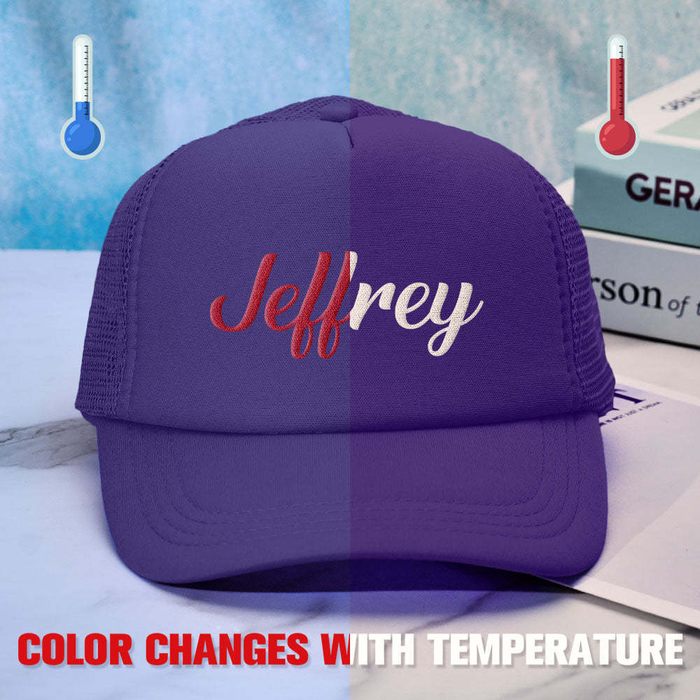 Custom Puff Print Trucker Hat Personalized Temperature-sensitive Foam Trucker Caps - MyFaceBoxer