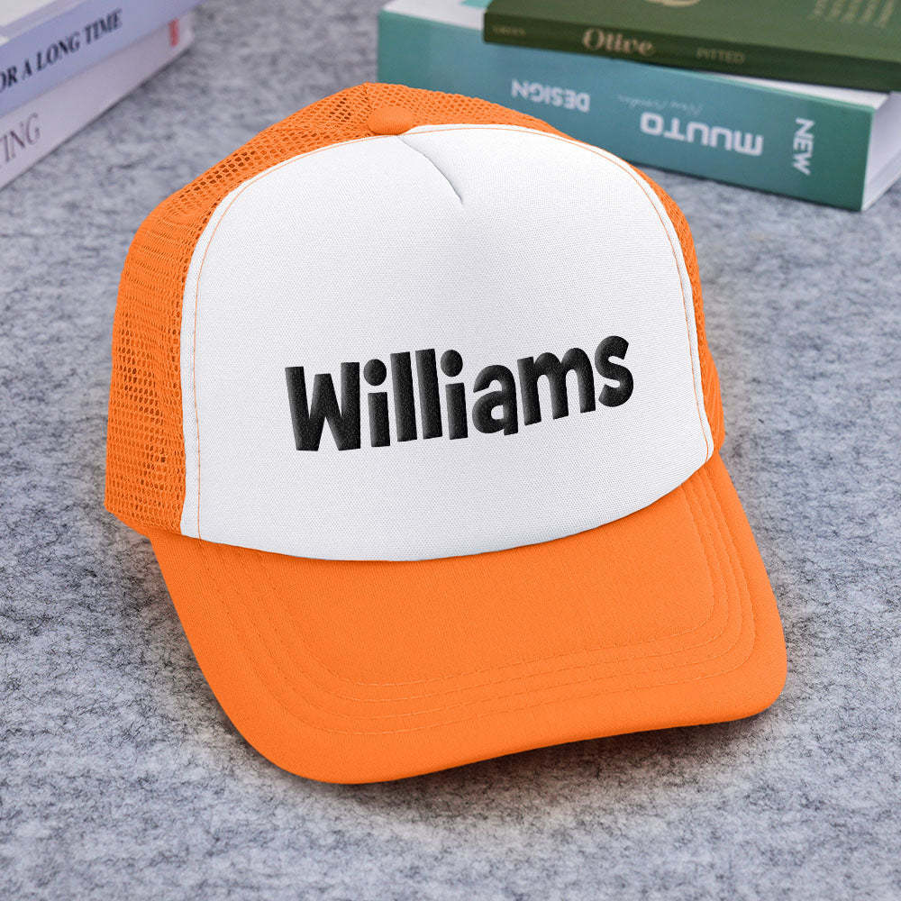 Custom Puff Print Trucker Hat Personalized Name Foam Trucker Caps for Adult - MyFaceBoxer