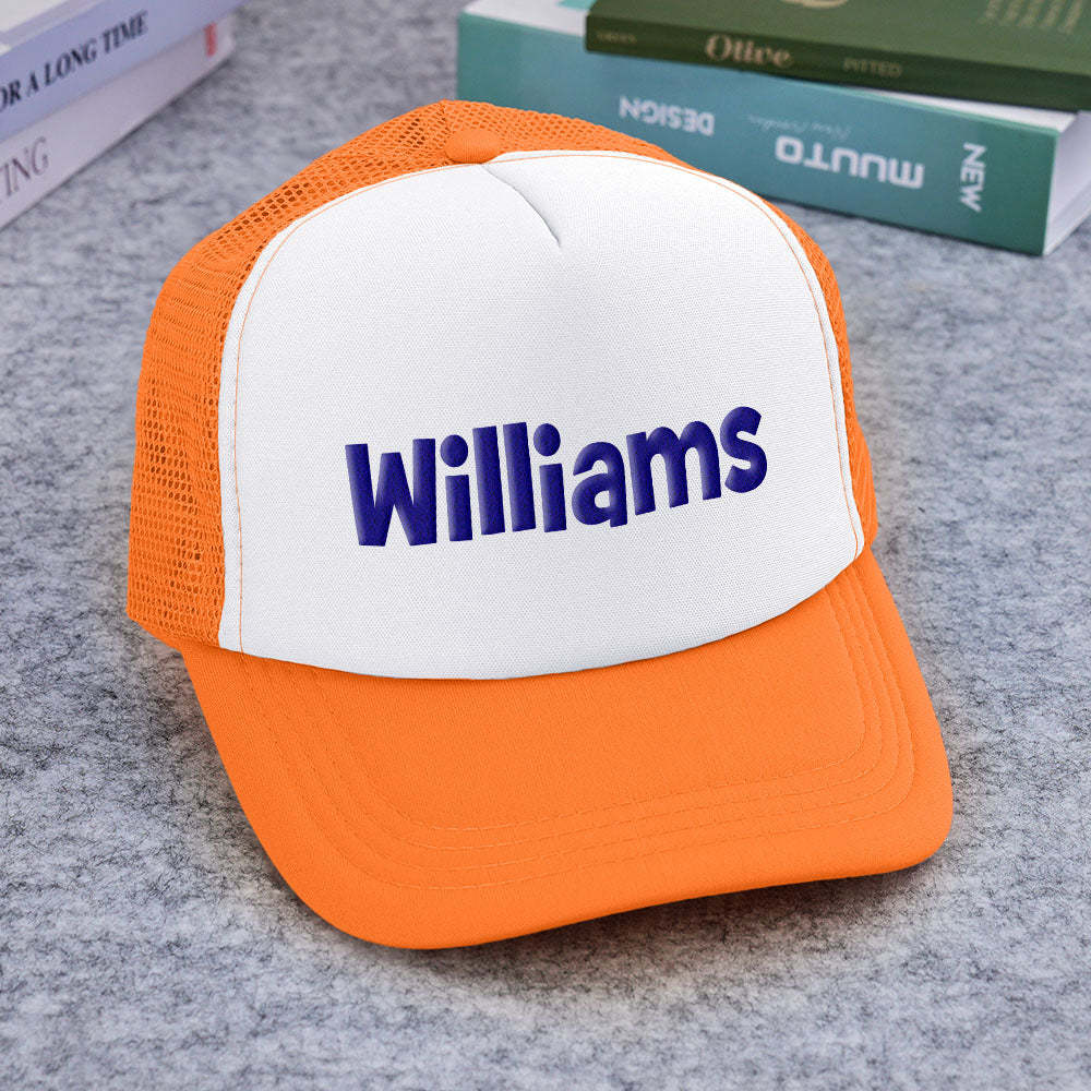 Custom Puff Print Trucker Hat Personalized Name Foam Trucker Caps for Adult - MyFaceBoxer