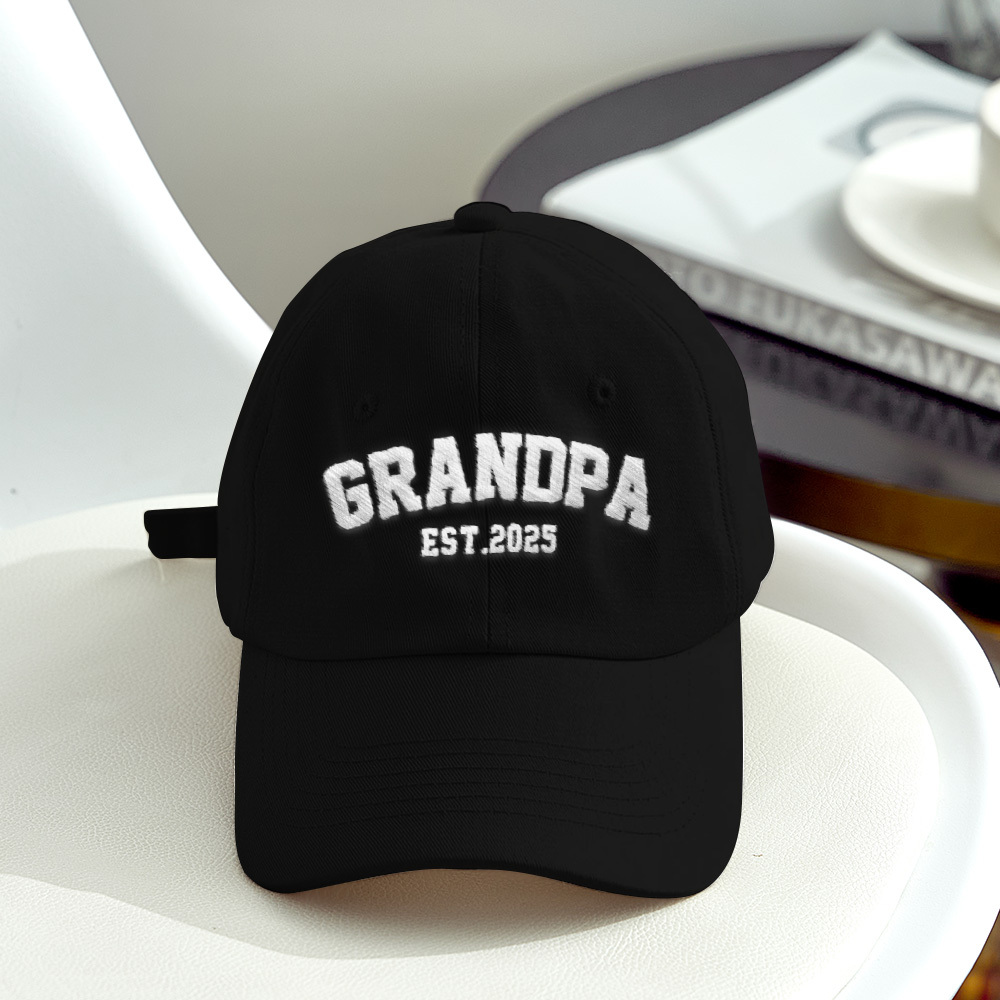 Father's Day Gifts Custom Embroidered Hat, Personalized Date, Vintage Baseball Hat, Gift For New Grandma Grandpa