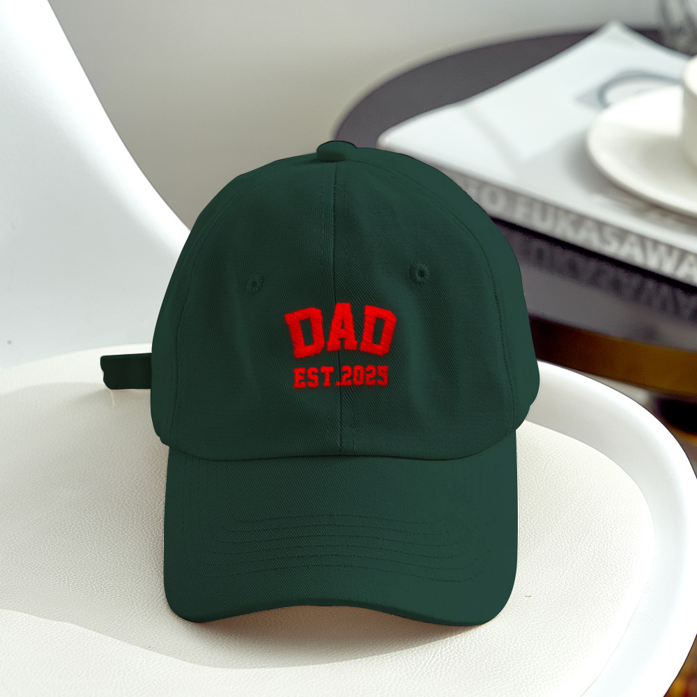Father's Day Gifts Custom Embroidered Hat, Personalized Date, Vintage Baseball Hat, Gift For New Grandma Grandpa