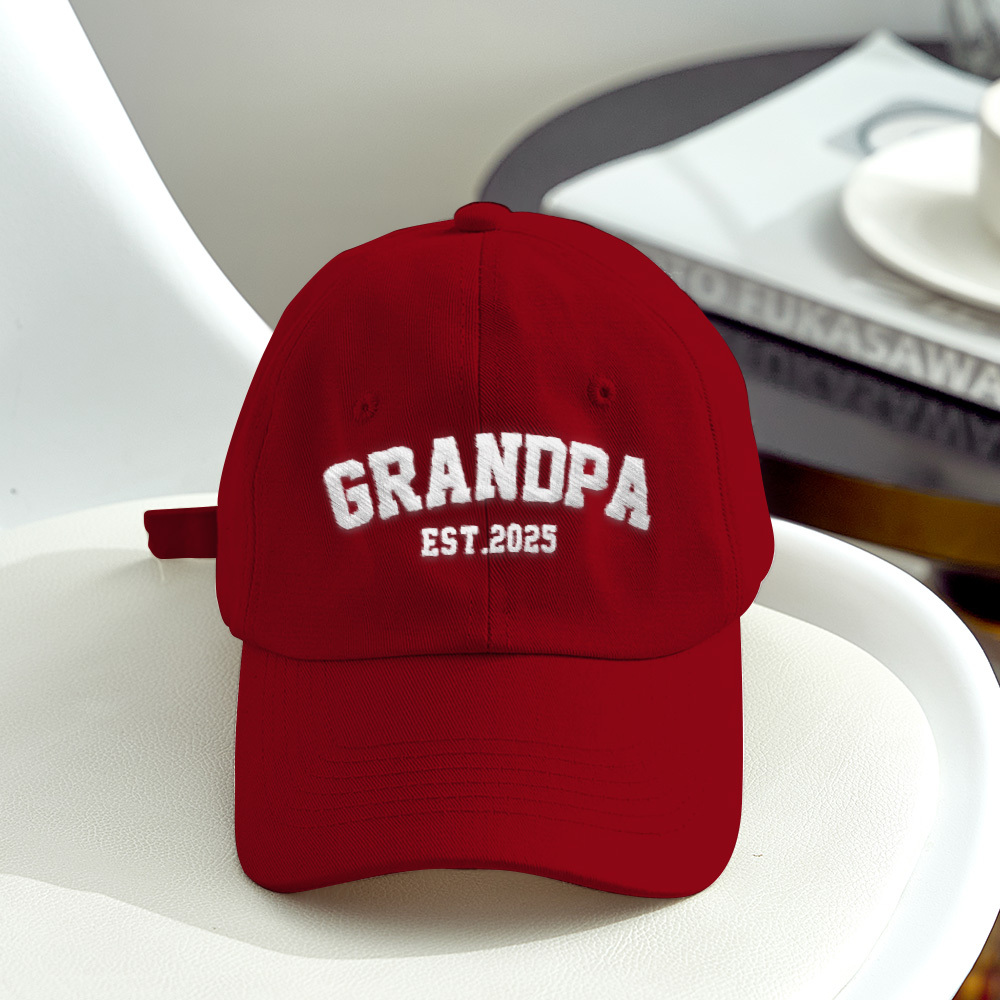Father's Day Gifts Custom Embroidered Hat, Personalized Date, Vintage Baseball Hat, Gift For New Grandma Grandpa