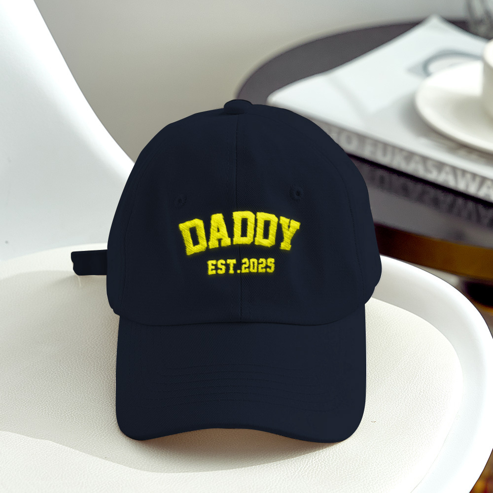 Father's Day Gifts Custom Embroidered Hat, Personalized Date, Vintage Baseball Hat, Gift For New Grandma Grandpa