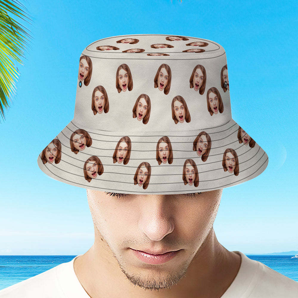Custom Bucket Hat Unisex Face Bucket Hat Personalize Wide Brim Outdoor Summer Cap Hiking Beach Sports Hats Gift for Lover - MyFaceBoxer