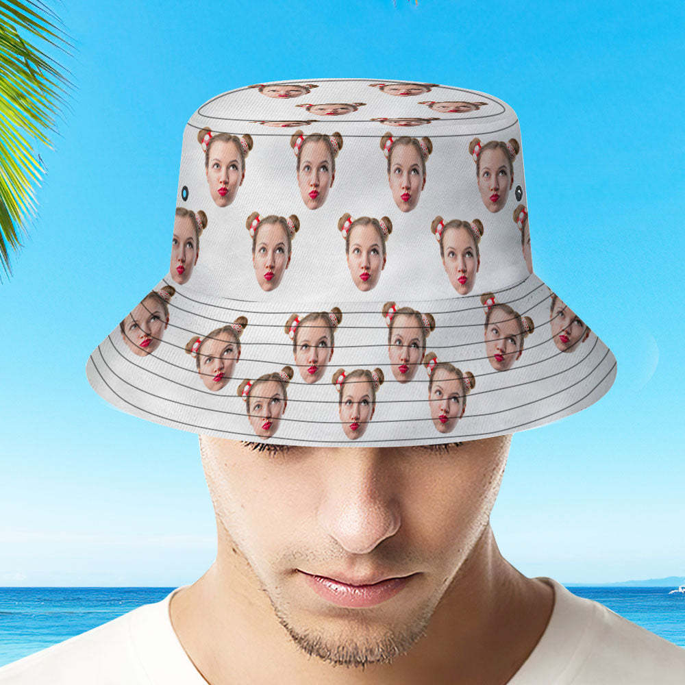 Custom Your Photo Face Summer Bucket Hat Fisherman Hat - Green - MyFaceBoxer