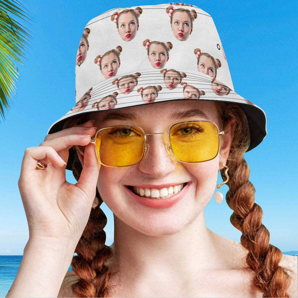Custom Your Photo Face Summer Bucket Hat Fisherman Hat - Green - MyFaceBoxer