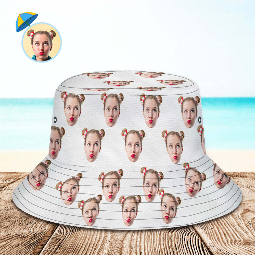 Custom Your Photo Face Summer Bucket Hat Fisherman Hat - Green - MyFaceBoxer