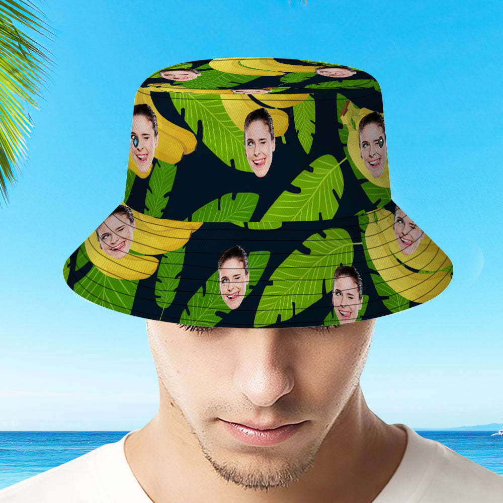 Custom Your Photo Face And Pet Summer Bucket Hat Fisherman Hat - Banana - MyFaceBoxer