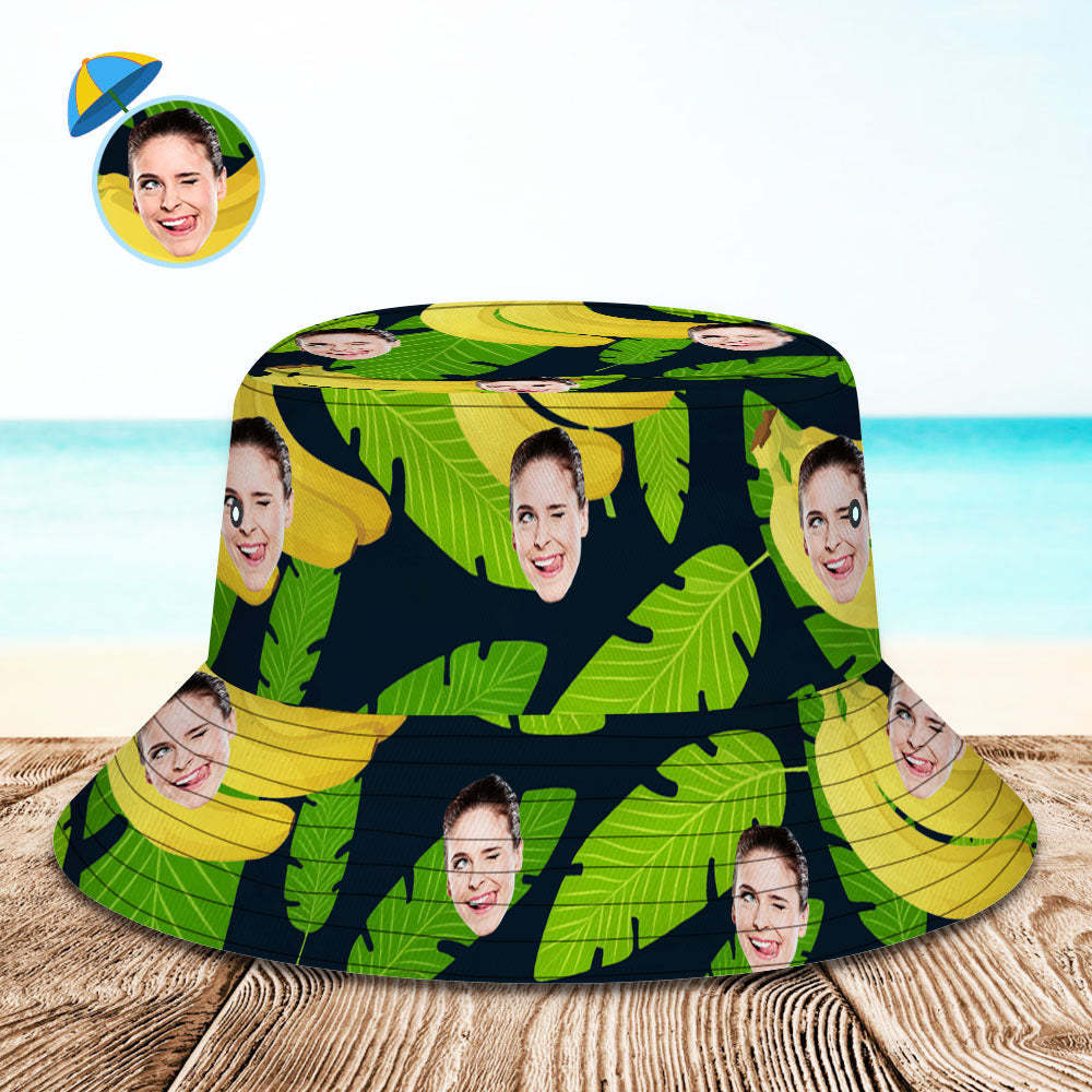 Custom Your Photo Face And Pet Summer Bucket Hat Fisherman Hat - Banan