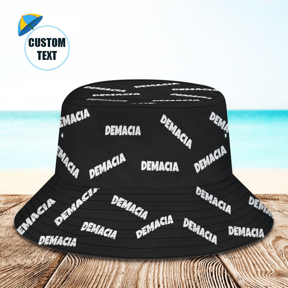 Custom Bucket Hat Unisex Bucket Hat with Text Personalize Wide Brim Outdoor Summer Cap Hiking  Gift for Lover Black - MyFaceBoxer