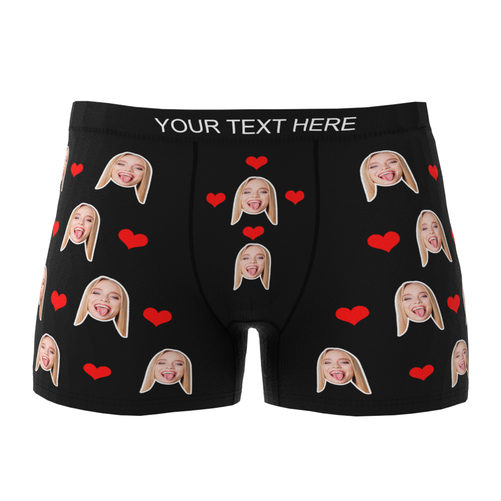Men's Face Underwear 3D Online Preview Heart Boxer Briefs Funny Gift For Him - MyFaceBoxer