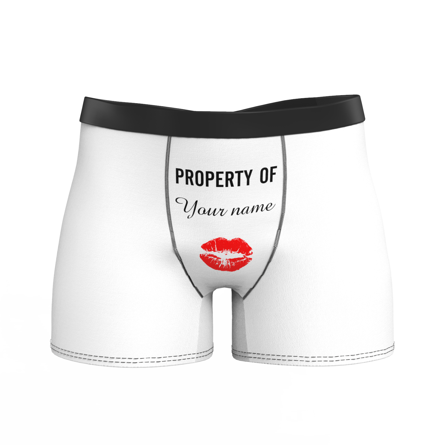 Men's Property of Personalized Name Boxer Girlfriend Name Shorts - Kiss - MyFaceBoxer