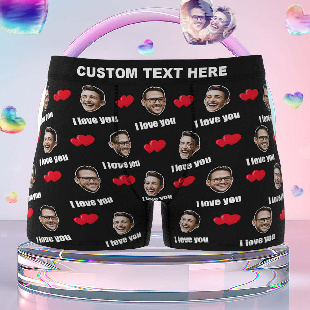 Couple Men's Custom Love Boxer Shorts Personalized LGBT Gifts - MyFaceBoxer