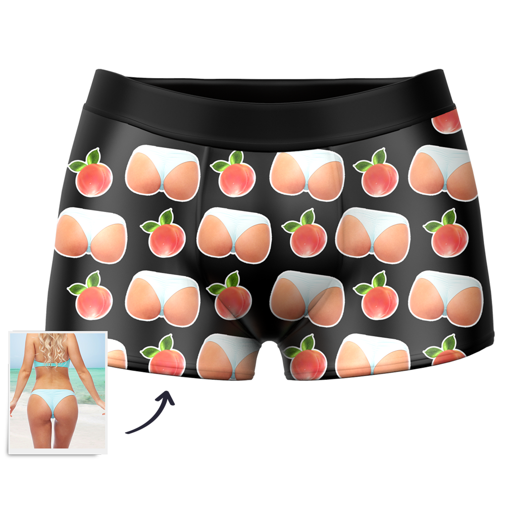 Men's Custom Peach Photo Boxer Shorts - MyFaceBoxer