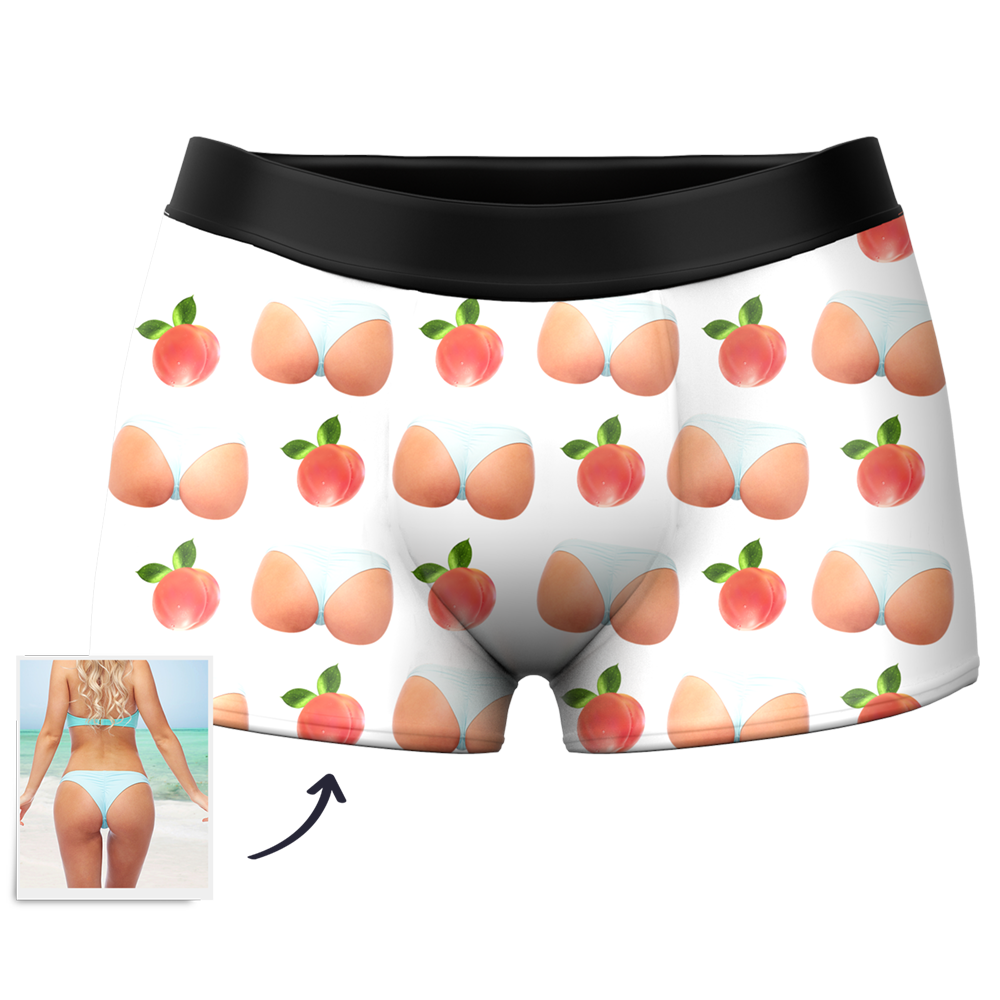 Men's Custom Peach Photo Boxer Shorts - MyFaceBoxer