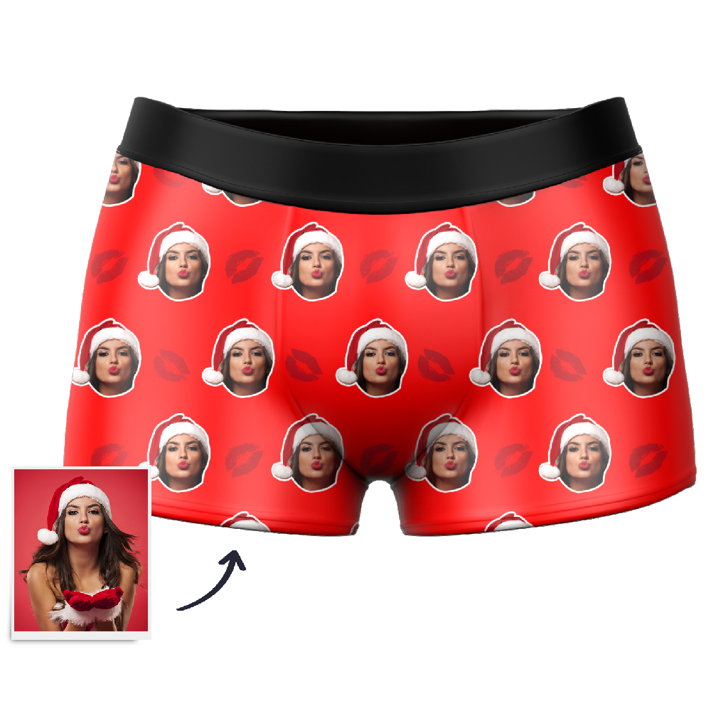 Couple Men's Custom Face Boxer Shorts 3D Online Preview- Kiss	 - MyFaceBoxer