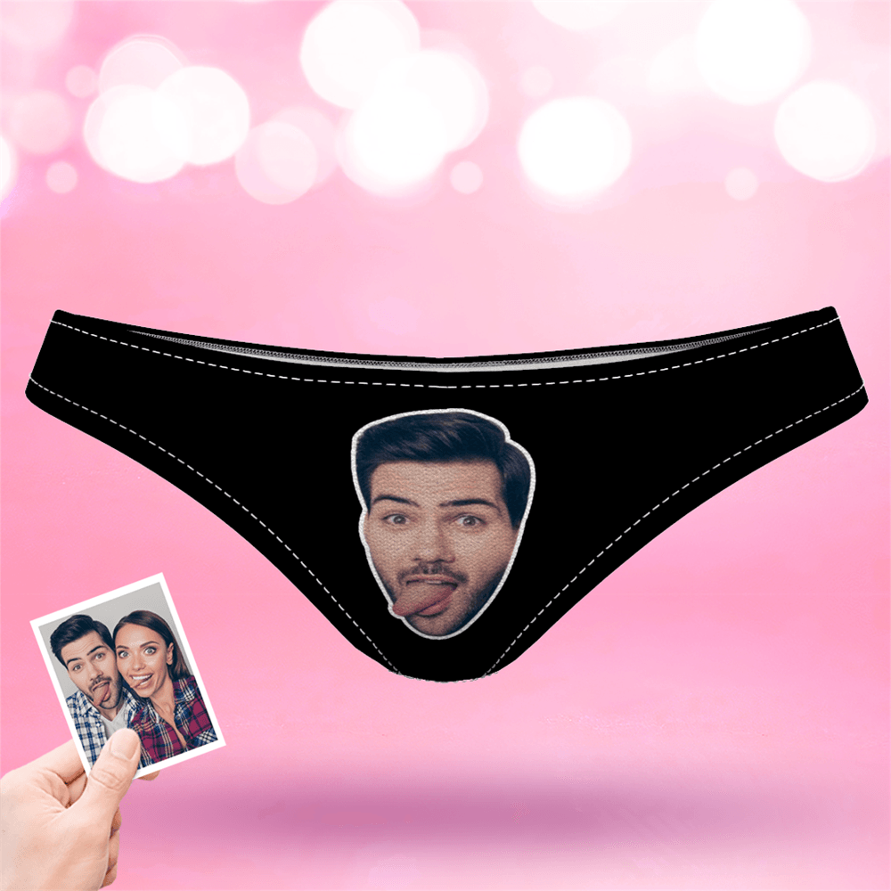 Valentine's Day Women's Custom Face Thong Panty - Solid Color - MyFaceBoxer