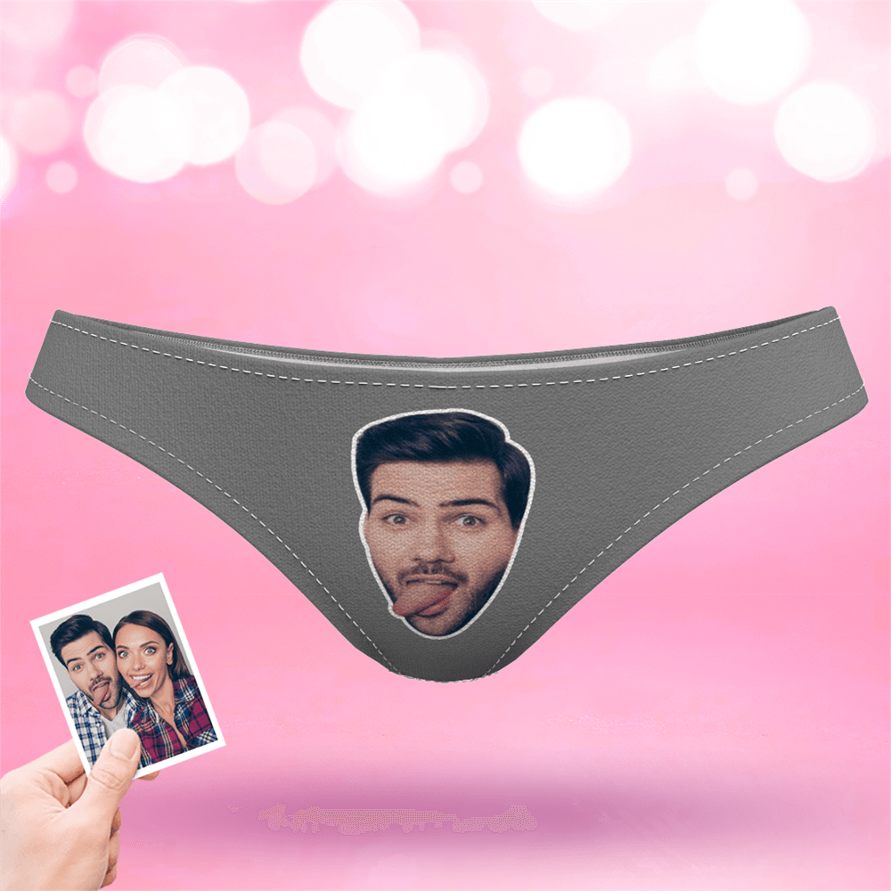 Valentine's Day Women's Custom Face Thong Panty - Solid Color - MyFaceBoxer