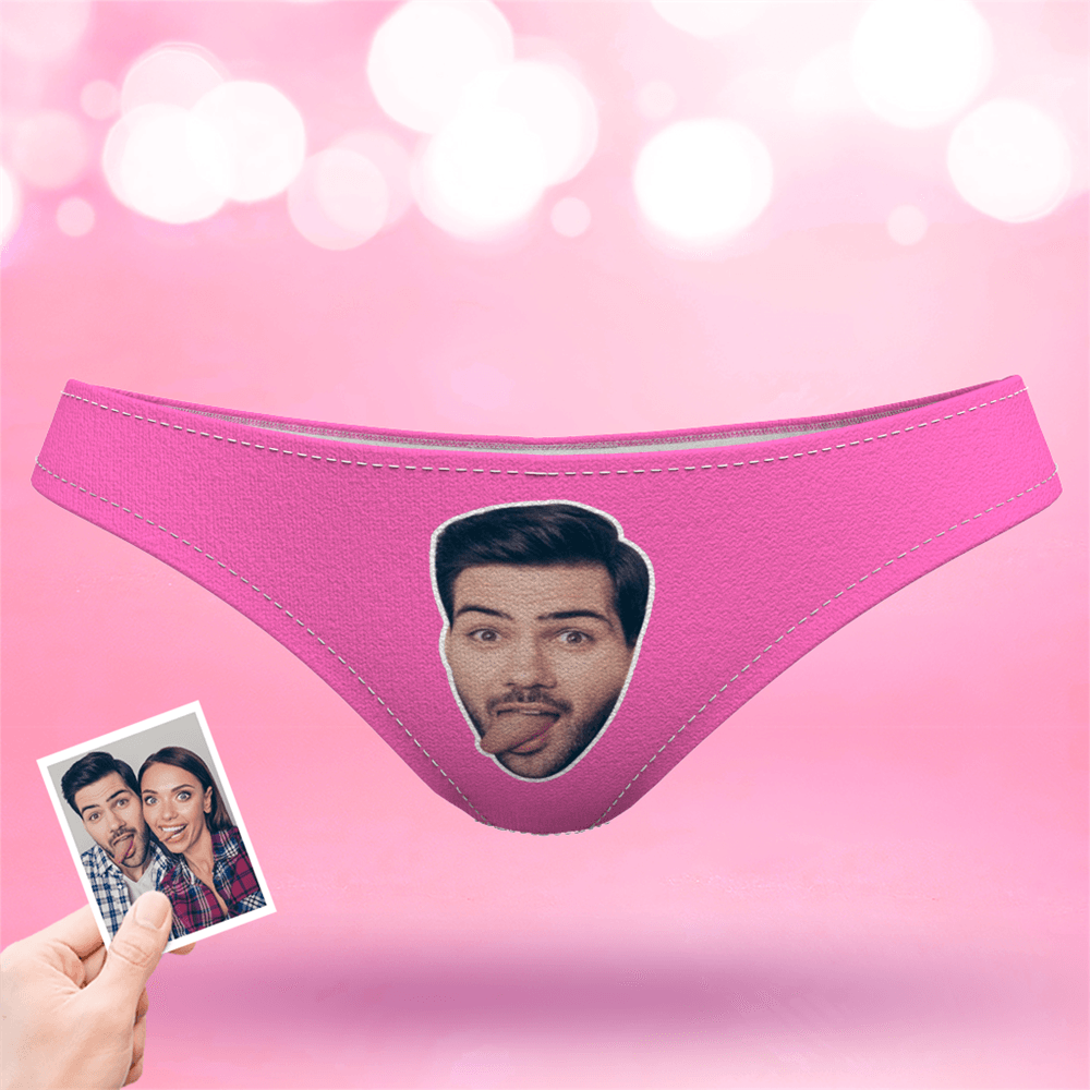 Valentine's Day Women's Custom Face Thong Panty - Solid Color - MyFaceBoxer